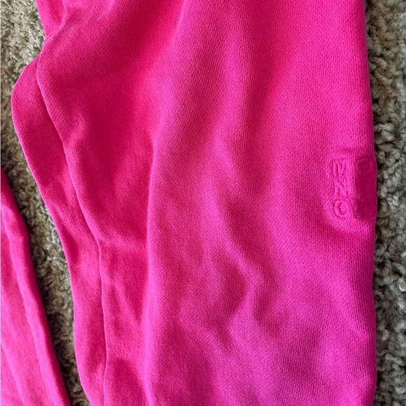 Monrow 90's Classic Joggers 100% organic cotton sweatpants hot pink size Small - Picture 5 of 13